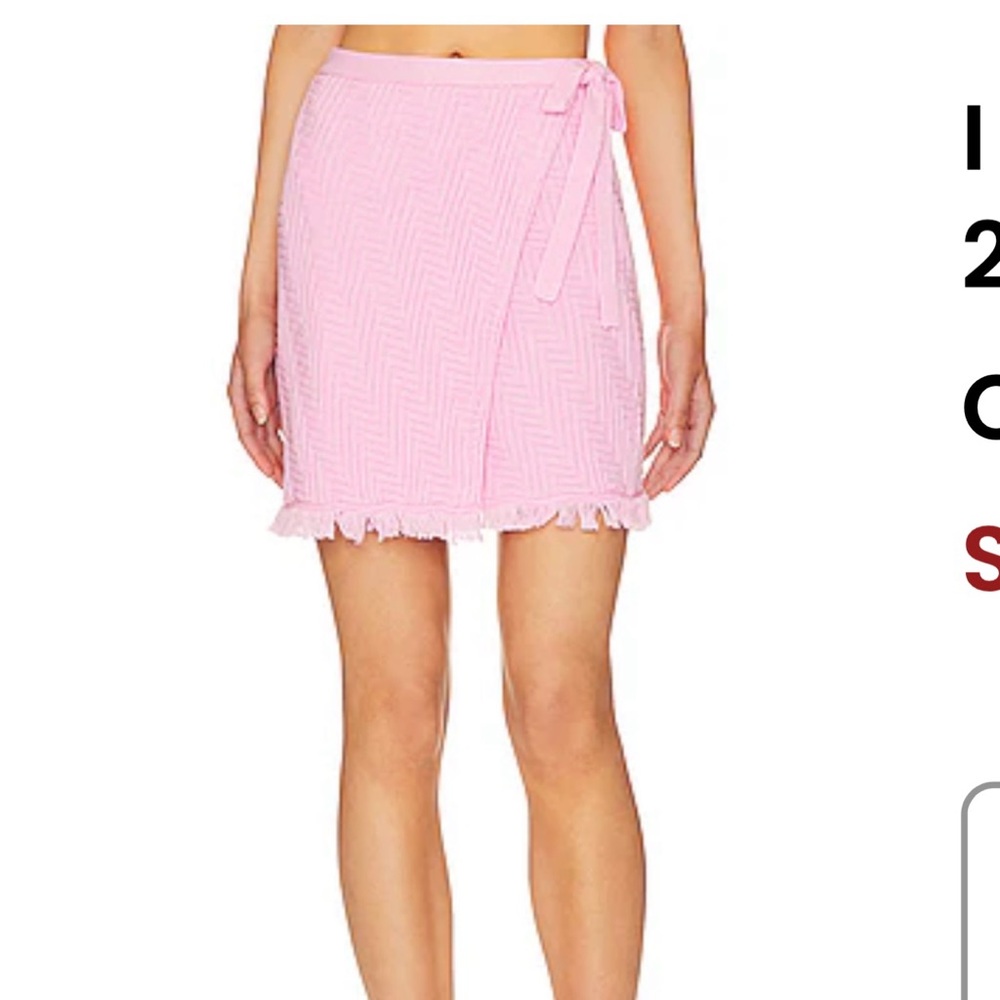 Revolve Pink Wrap Skirt